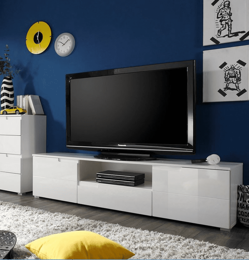 Toron White Gloss TV Cabinet - Modern
