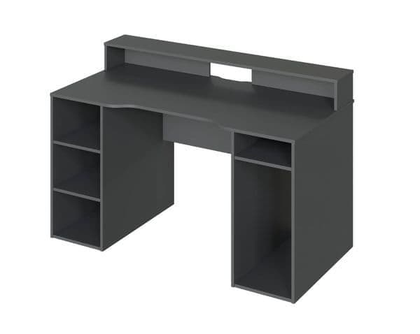Ulon Grey Gaming Desk - With Hutch