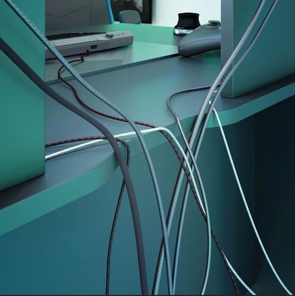 Ulon Grey Gaming Desk - With Hutch