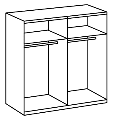 Ileth White Mirrored Sliding Wardrobe - 120cm