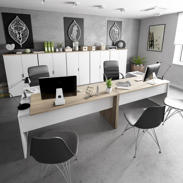 Elis Oak & White Reversible Desk - Home Office