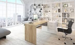 Elis Oak & White Reversible Desk - Home Office
