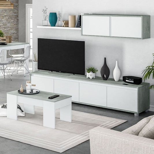 Perel Grey & White TV Cabinet - Entertainment