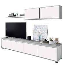 Perel Grey & White TV Cabinet - Entertainment