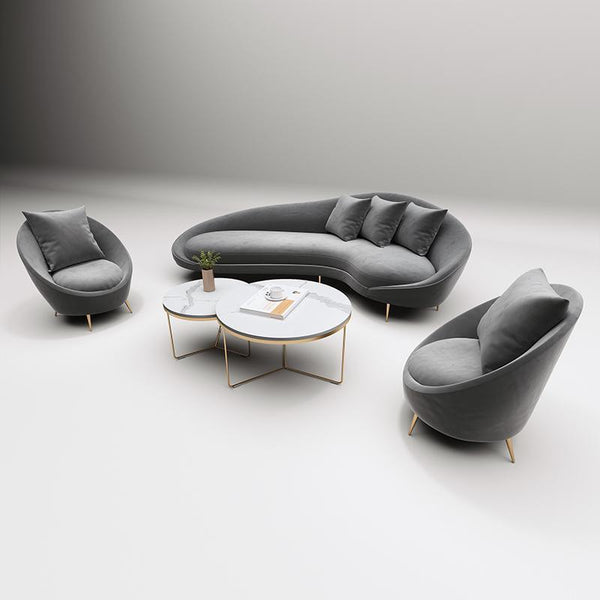 Slender Modern Curved Three Seater Sofa | Weilai Concept