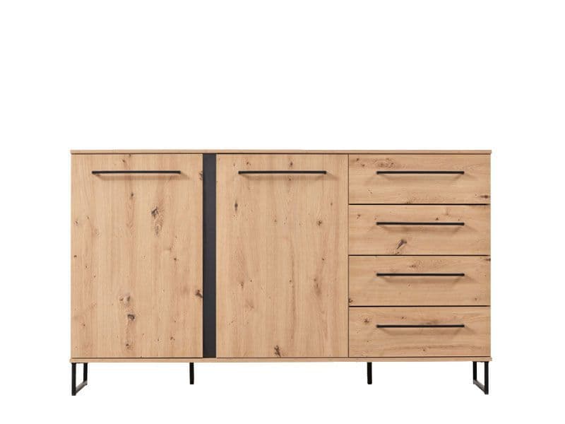 Heleo Oak Sideboard - 2 Door, 4 Drawer