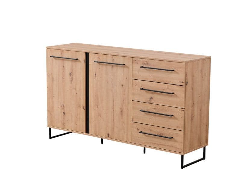 Heleo Oak Sideboard - 2 Door, 4 Drawer