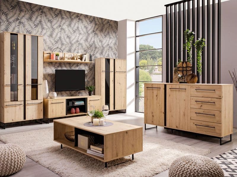 Heleo Oak Sideboard - 2 Door, 4 Drawer
