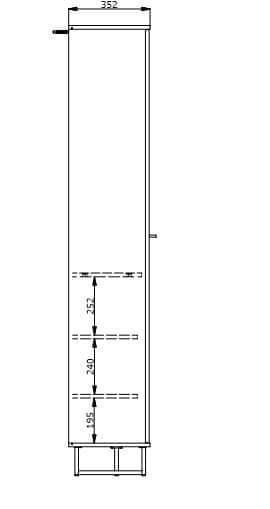 Kelis Oak Slim Wardrobe - 2 Door, Tall