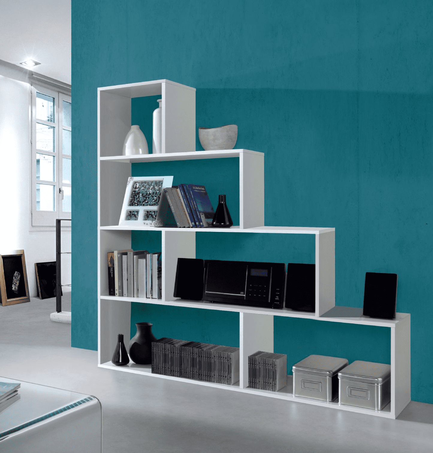 Ileo Modern Step Bookcase - Storage