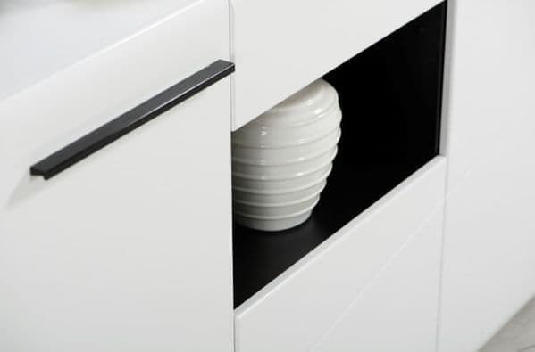 Selon White Tall Sideboard - Modern Storage