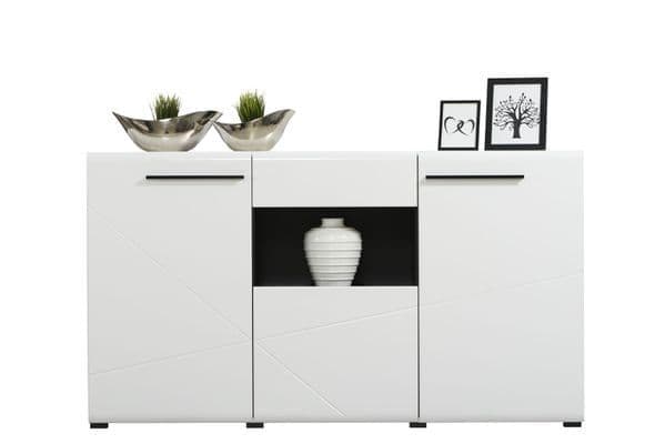 Selon White Tall Sideboard - Modern Storage