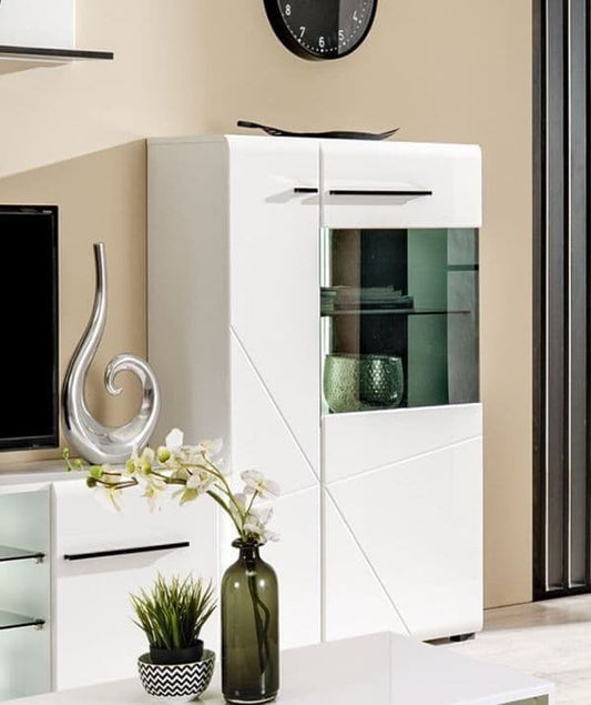 Lorion White Short Display Cabinet