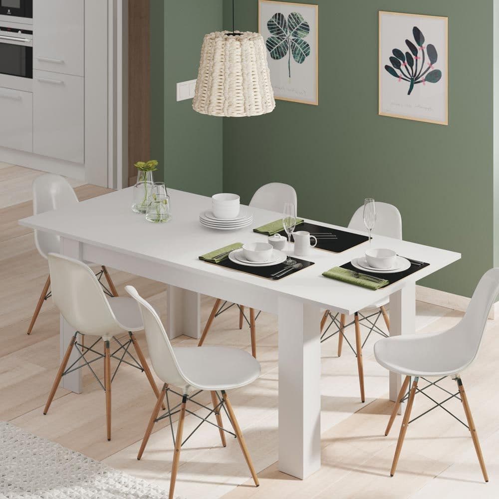 Kelix White Extending Dining Table - Expandable