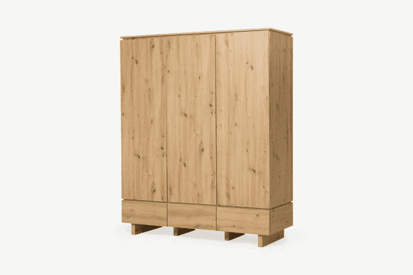 Loreo Oak Triple Wardrobe - 3 Door, 3 Drawer