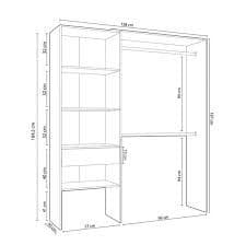 Kelil Oak & White Open Wardrobe - With Shelves