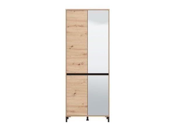 Ilos Oak Shoe Cabinet - Mirrored, 40 Pair