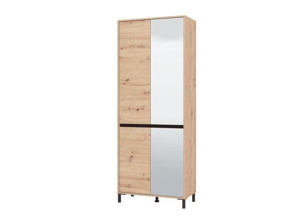Ilos Oak Shoe Cabinet - Mirrored, 40 Pair