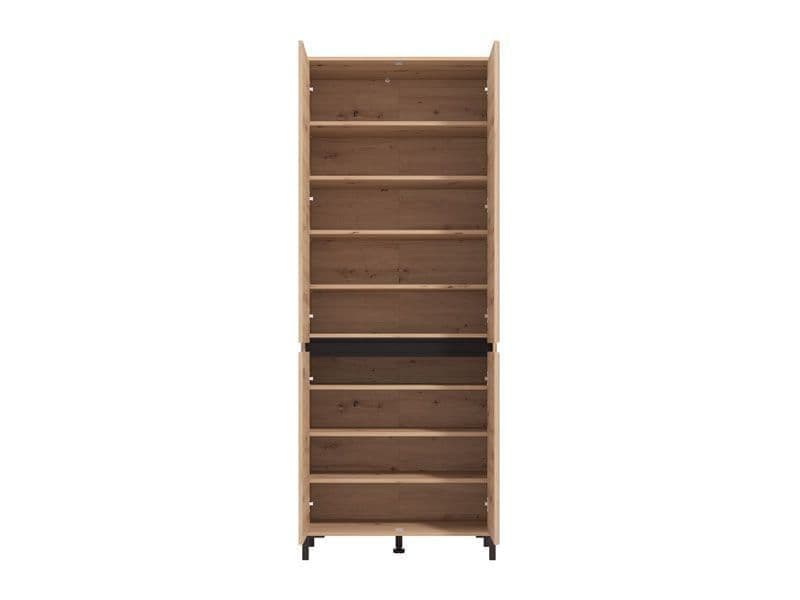 Ilos Oak Shoe Cabinet - Mirrored, 40 Pair