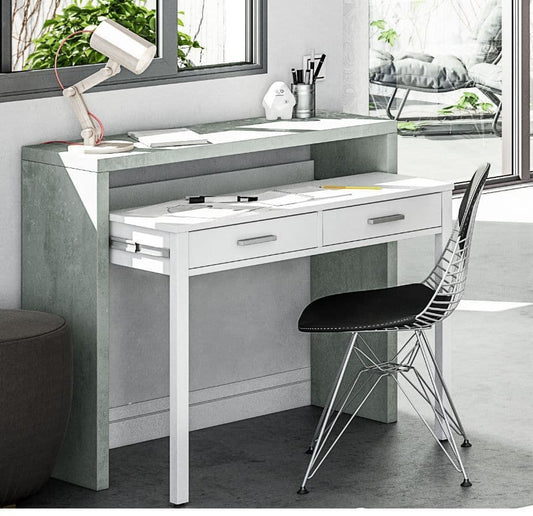 Voris Grey & White Desk - Modern Office