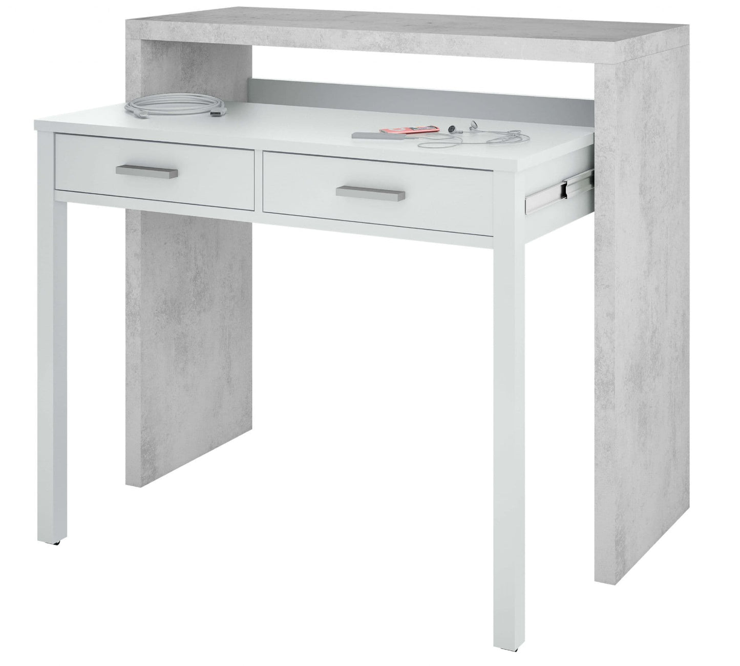 Voris Grey & White Desk - Modern Office