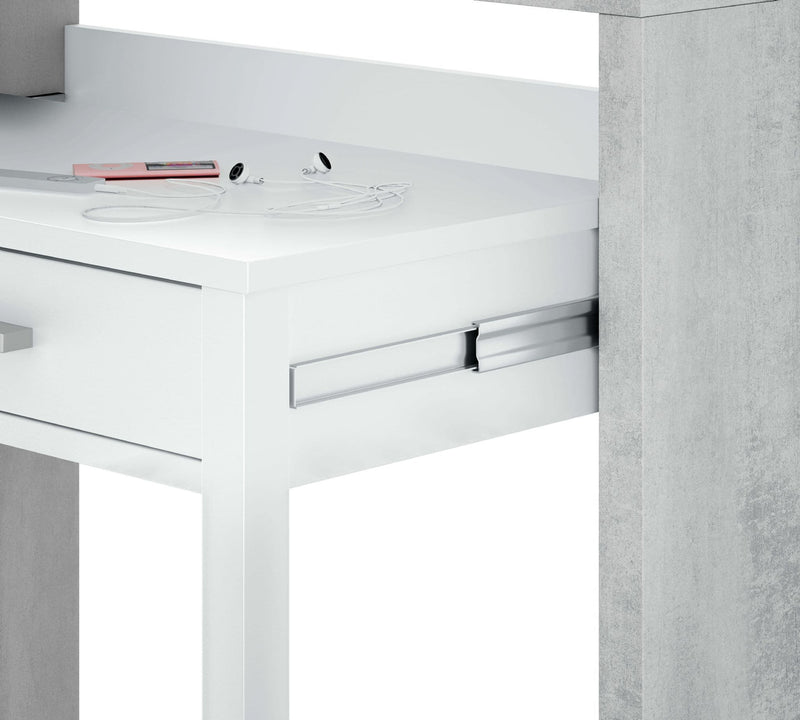 Voris Grey & White Desk - Modern Office