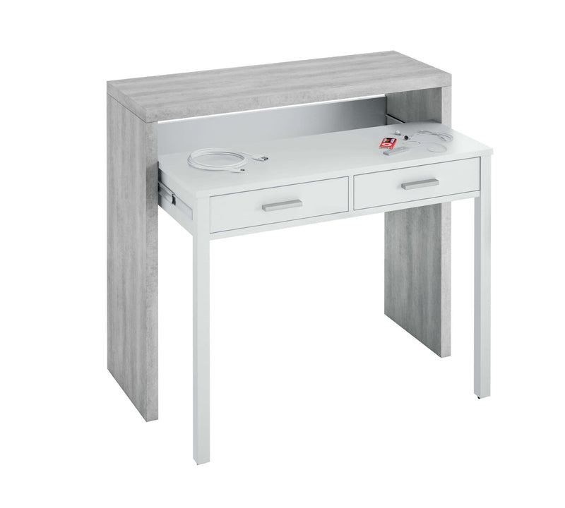 Voris Grey & White Desk - Modern Office