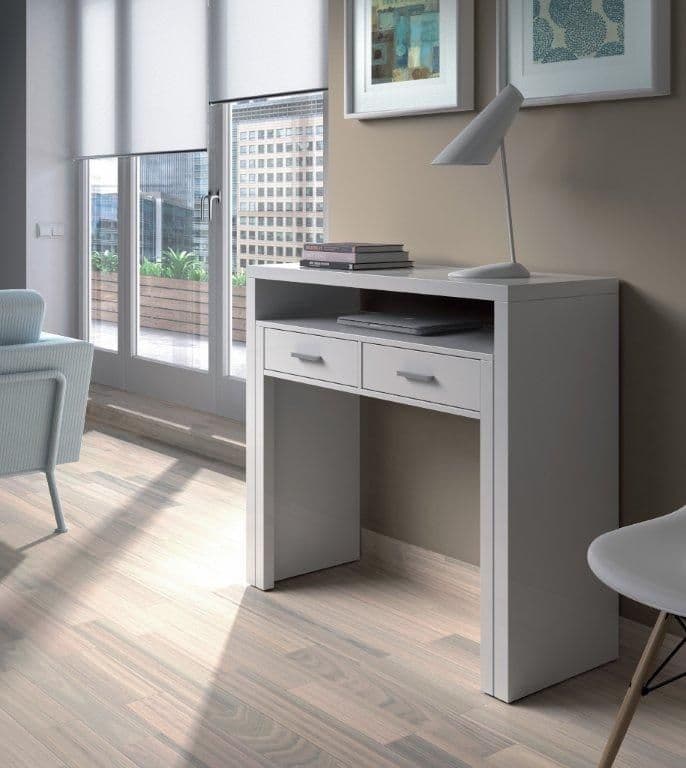 Selar White Gloss Desk - Modern Office