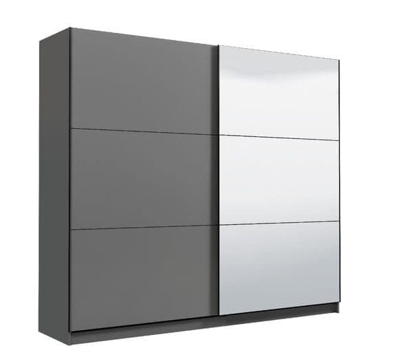 Garan Grey Sliding Wardrobe - Mirrored, 220cm