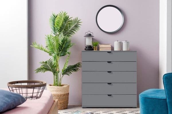 Beleth Grey Chest of Drawers - Modern