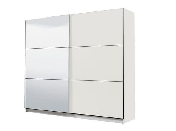 Zorar White Sliding Wardrobe - Mirrored, 220cm