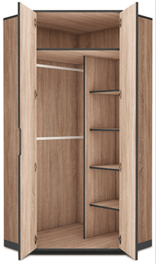 Kelen Corner Wardrobe - Space-Saving