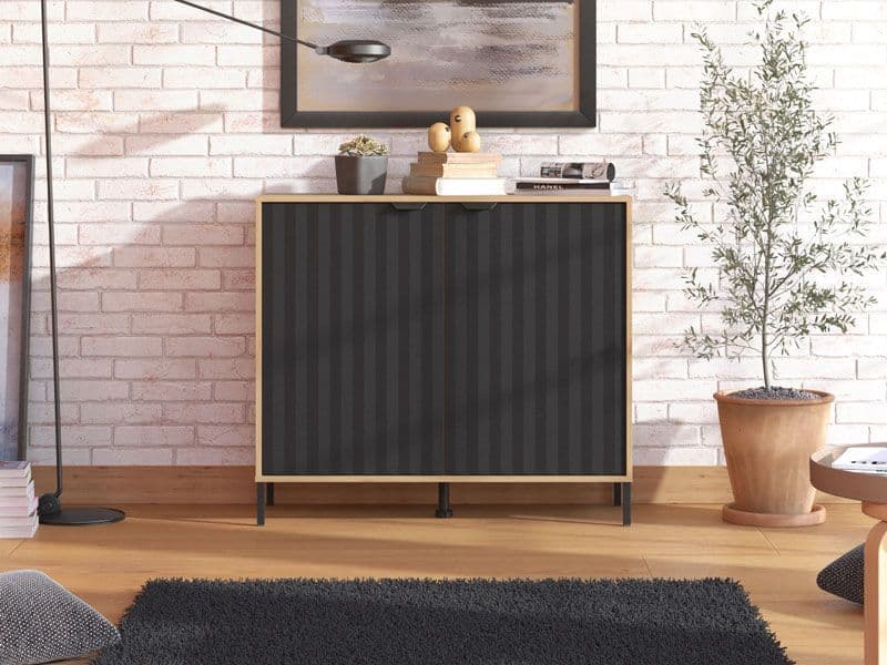 Norel Oak & Black Sideboard - Small