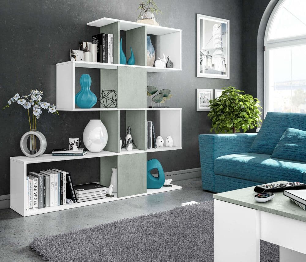 Torion White & Grey Bookcase - Modern