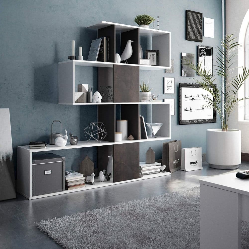 Maren Dark Brown & White Bookcase - Modern