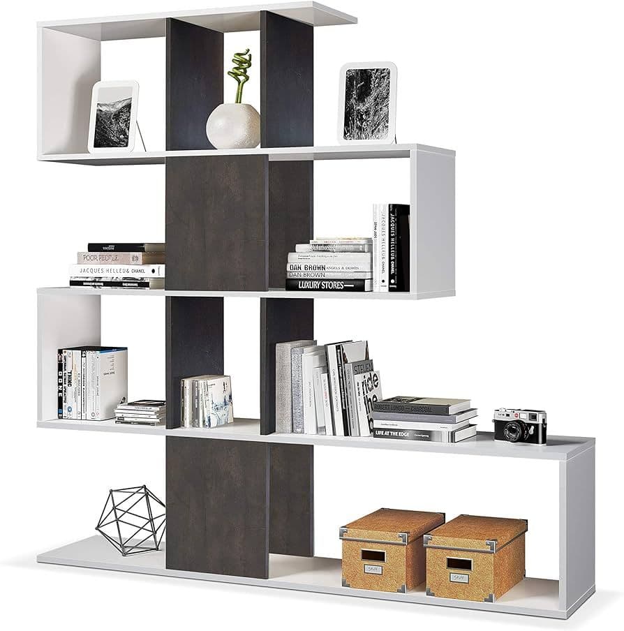 Maren Dark Brown & White Bookcase - Modern
