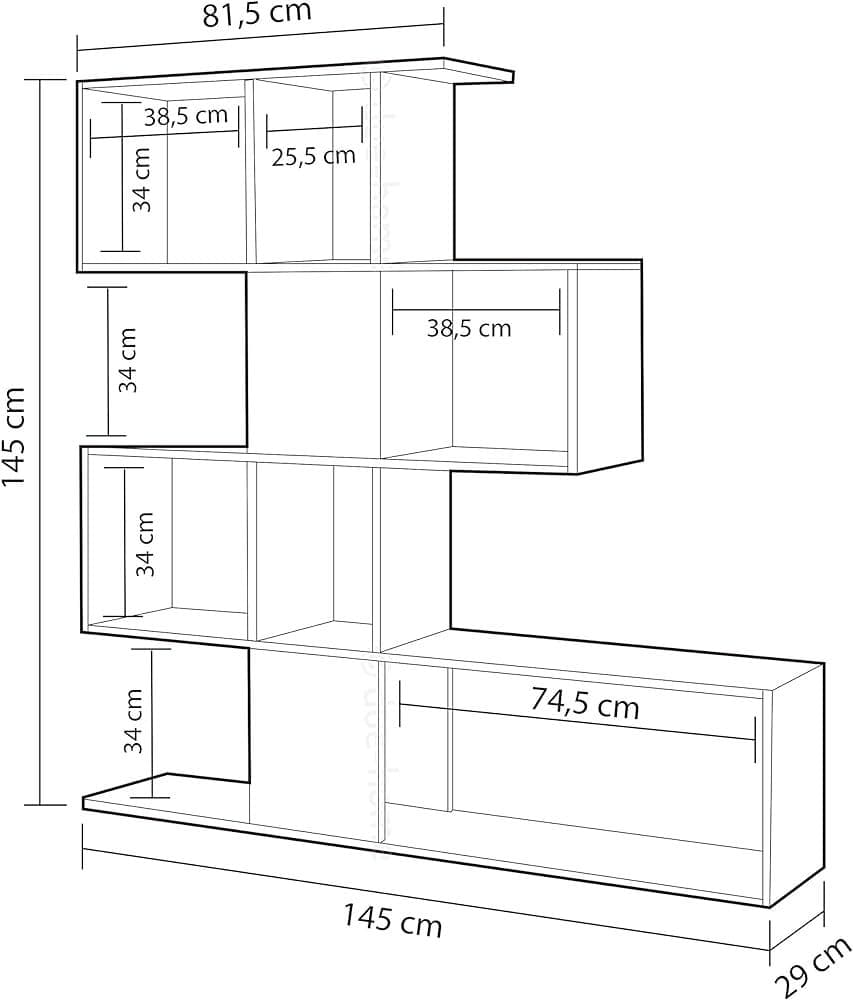 Maren Dark Brown & White Bookcase - Modern