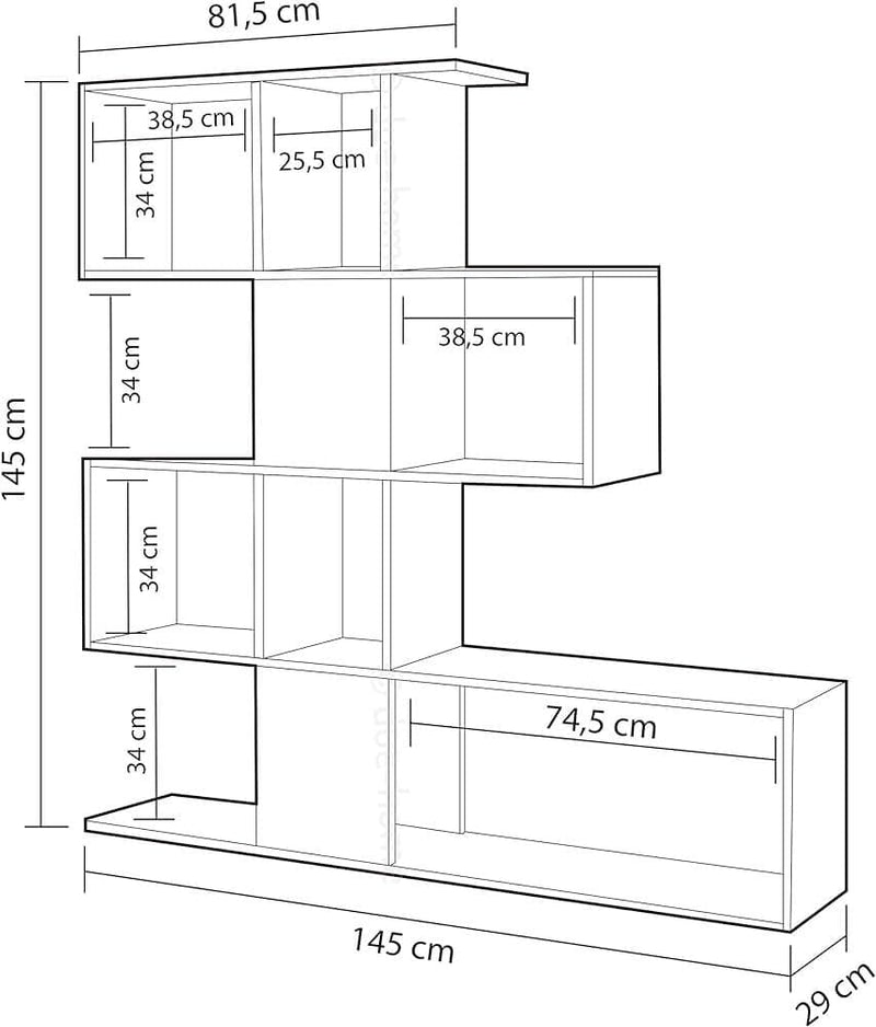 Maren Dark Brown & White Bookcase - Modern