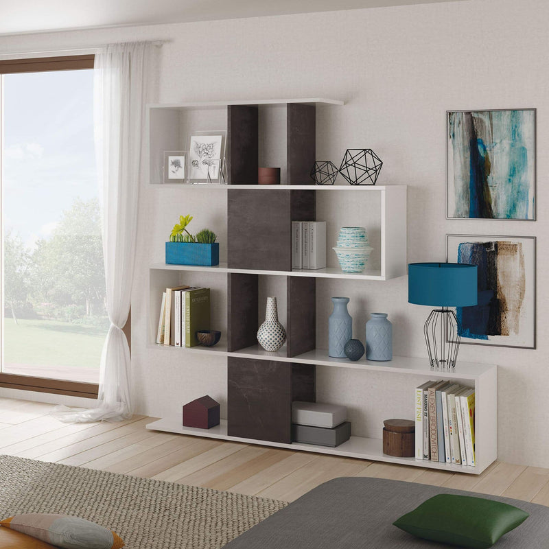 Maren Dark Brown & White Bookcase - Modern