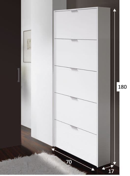 Alos White Shoe Cabinet - Espresso Design