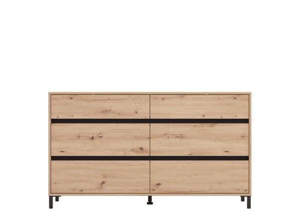 Ralus Oak Chest of Drawers - Wide Storage