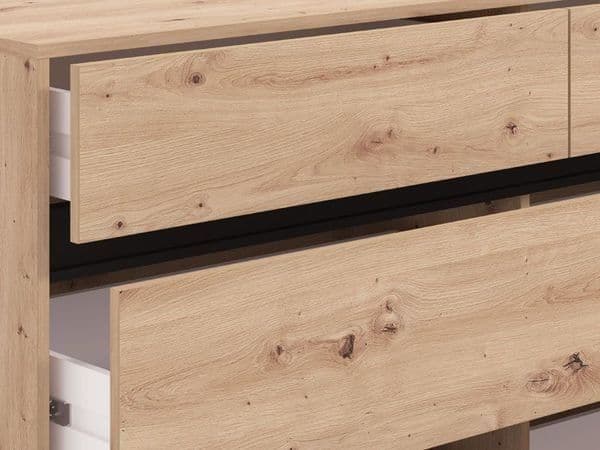 Ralus Oak Chest of Drawers - Wide Storage
