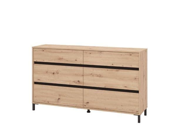 Ralus Oak Chest of Drawers - Wide Storage