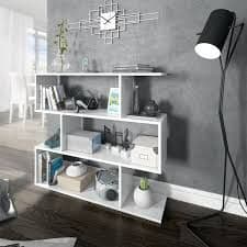 Zoril White Short Bookcase - Gloss Finish