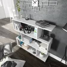 Zoril White Short Bookcase - Gloss Finish