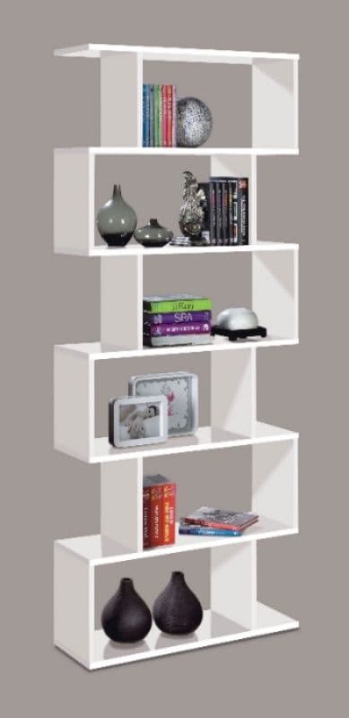 Loreth White Gloss Bookcase - Modern