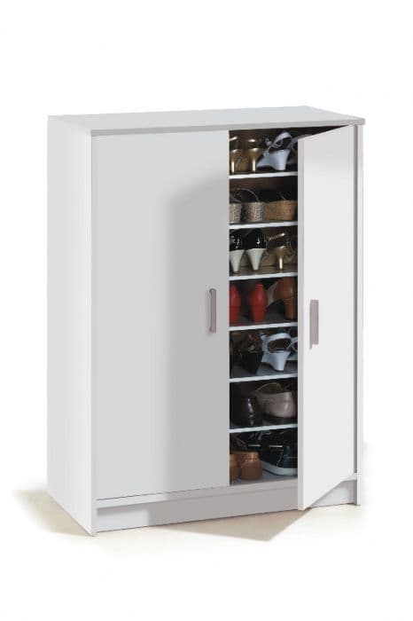 Garur White Shoe Cupboard - Large Storage