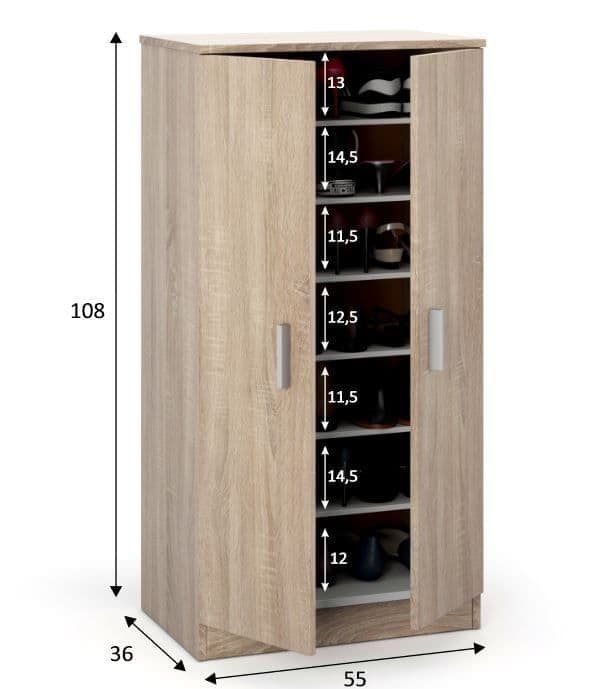 Marel Oak Shoe Cabinet - Modern Design