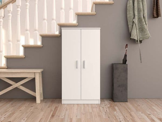 Toren White Shoe Cupboard - Hallway Storage