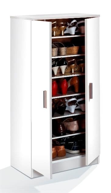 Toren White Shoe Cupboard - Hallway Storage